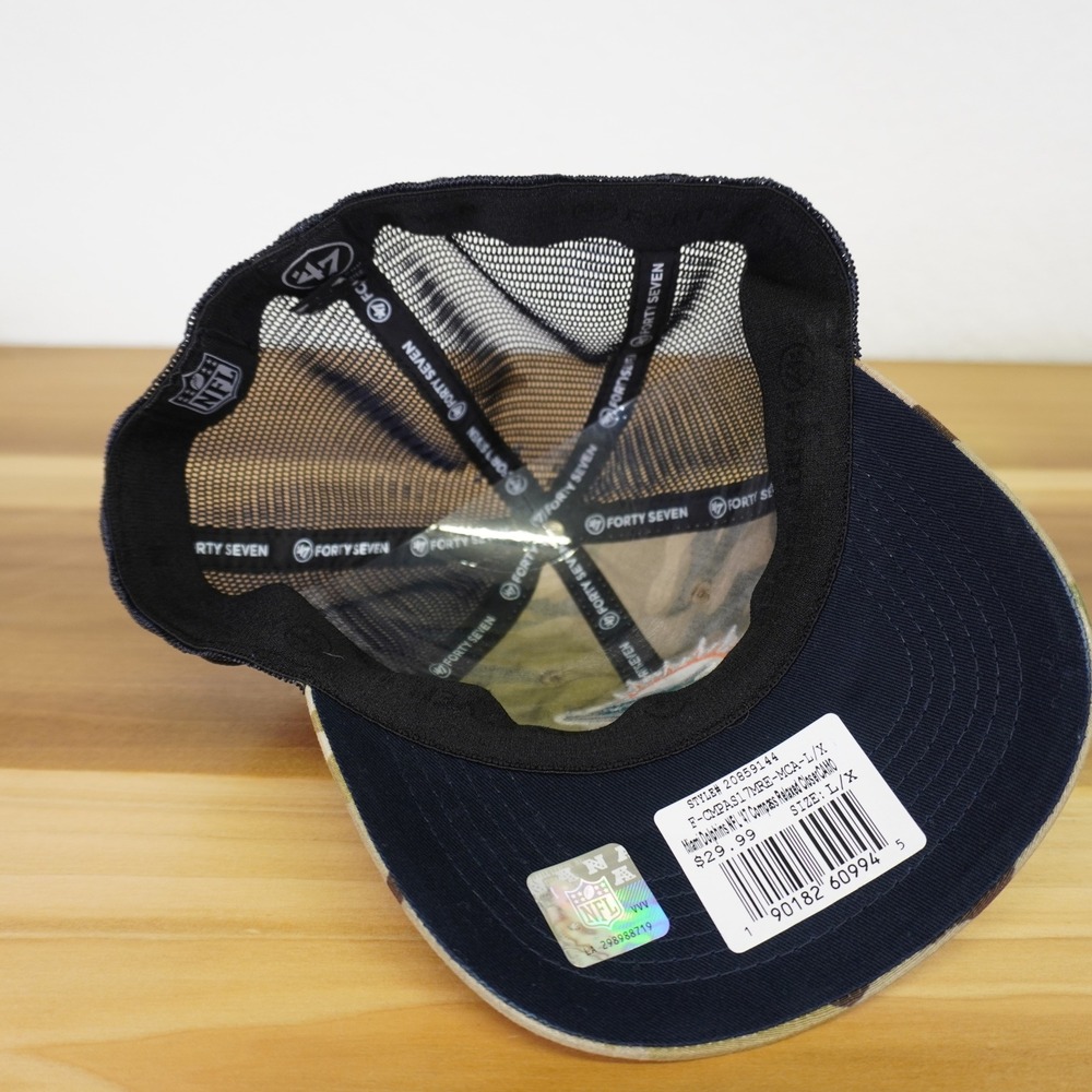 NEW Miami Dolphins Camo Trucker Hat '47 Mens L-XL NFL Compass Relaxed Closer - Picture 5 of 7